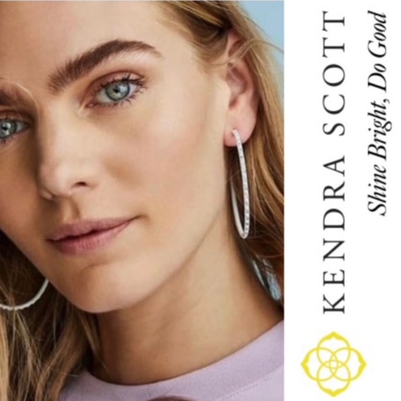 Kendra Scott Jewelry - NWT KENDRA SCOTT VAL CRYSTAL HOOP EARRINGS in MATTE LILAC